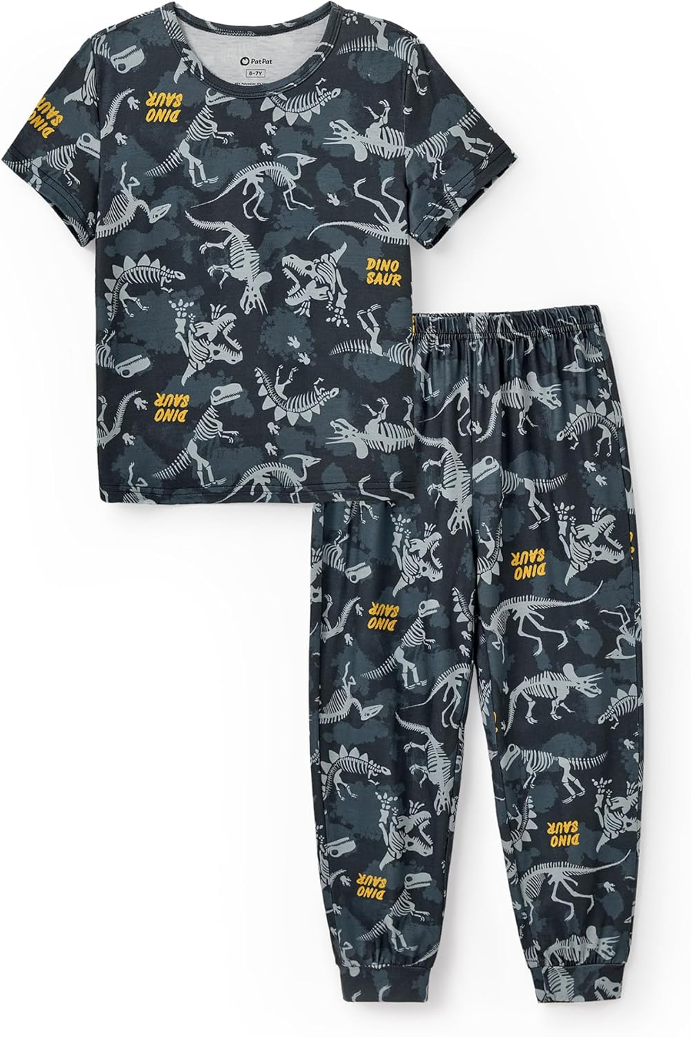 PATPAT Boys Pajamas Sets Short Sleeve Tops and Pants PJs Funny Graphic Soft 2 Piece Sleepwear Kids Cozy Lounge Wear