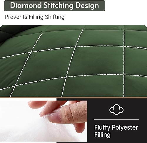 Miniatura 223 de MUXHOMO Juego de edredón Queen de 7 piezas, cama reversible en una bolsa, tamaño Queen, juego de ropa de cama para todas las estaciones con edredón