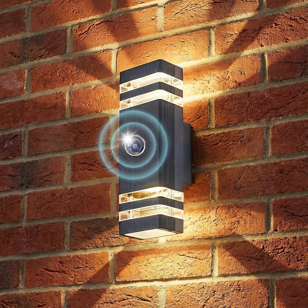 LASIDE Dusk Till/to Dawn Outdoor Wall Light, Max 35W GU10 Aluminium Up Down Outside Wall Light, IP65 Waterproof Anthracite Grey Garden Light for Front Door, House, Patio, Terrace, Porch, Garage — image 1
