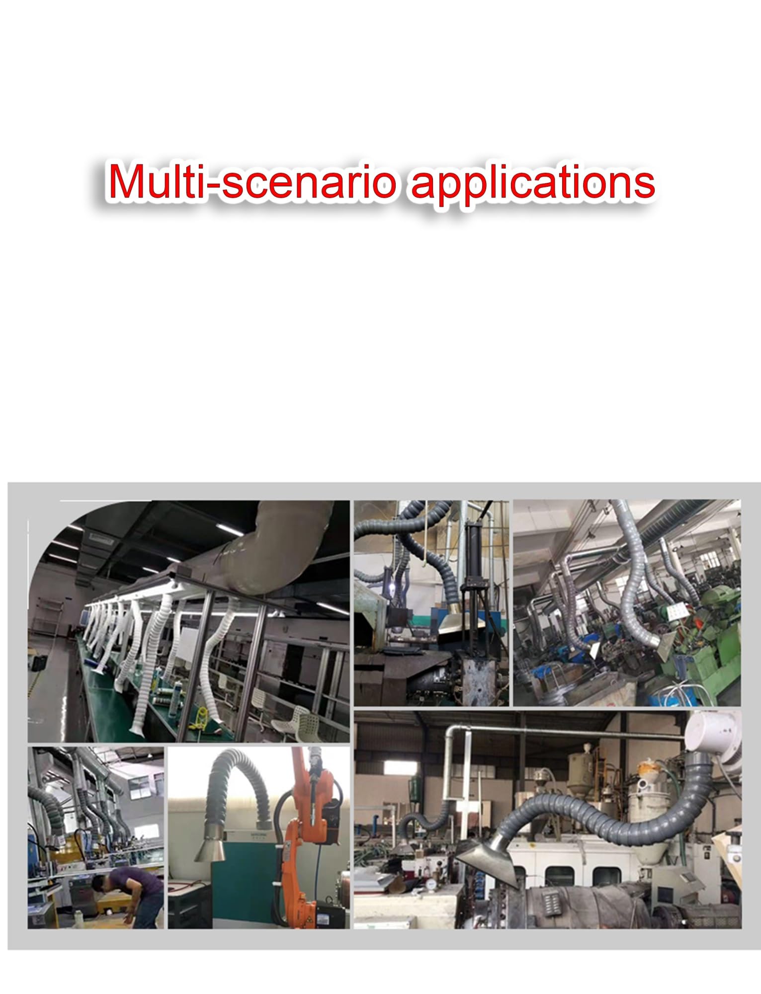 Brazo extractor de humos para soldadura, manguera flexible de recogida de polvo con mecanismo de bloqueo, eliminación eficiente de humo para talleres y aplicaciones industriales