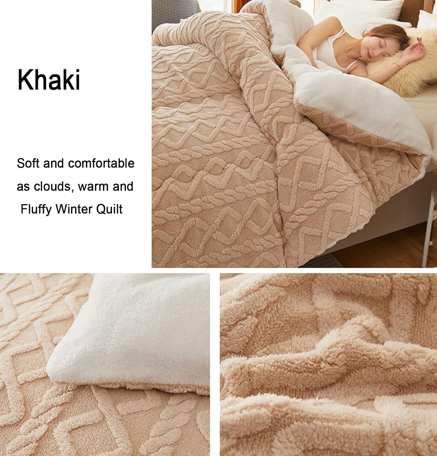 Thickened Super Soft Insulation Hibiscus Winter Quilt, Imitation Cashmere Quilt, Super Warm Double-Sided Velvet Quilts Fluffy Plush Comforter Blanket (B 220x240cm/86.6x94.5in(5kg))
