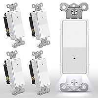 Vista 1 de CML - Interruptor de luz iluminada de 3 vías, interruptor de pared basculante decorativo con luz nocturna guía LED, interruptor de paleta de 15 A