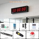 Timer Per Il Conto Alla Rovescia, Cronometro Digitale A 6 Cifre 2,3 Pollici Per Gare Giochi Timer Palestra Con Treppiede Cronometro Sportivo Con Telecomando 12/24 Ore Luminosità Regolabile (Collega) - 8