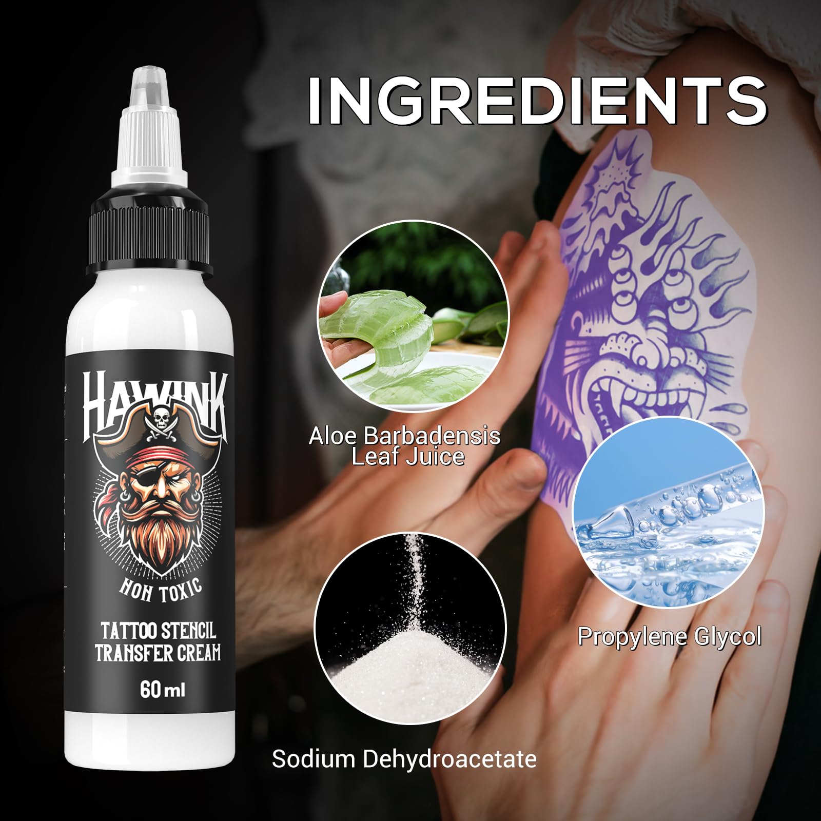 HAWINK Tattoo Transfer Gel Cream 2oz 60ml Bálsamo de Tatuaje para Máquina de Transferencia