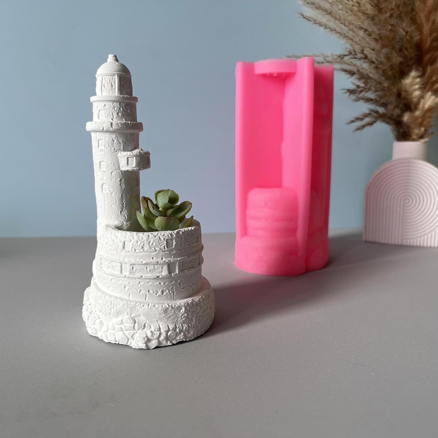 Lighthouse Cup モールド 植木鉢 シリコン製 ハンドメイド エポキシ樹脂 プラスター ホームデコレーション用
