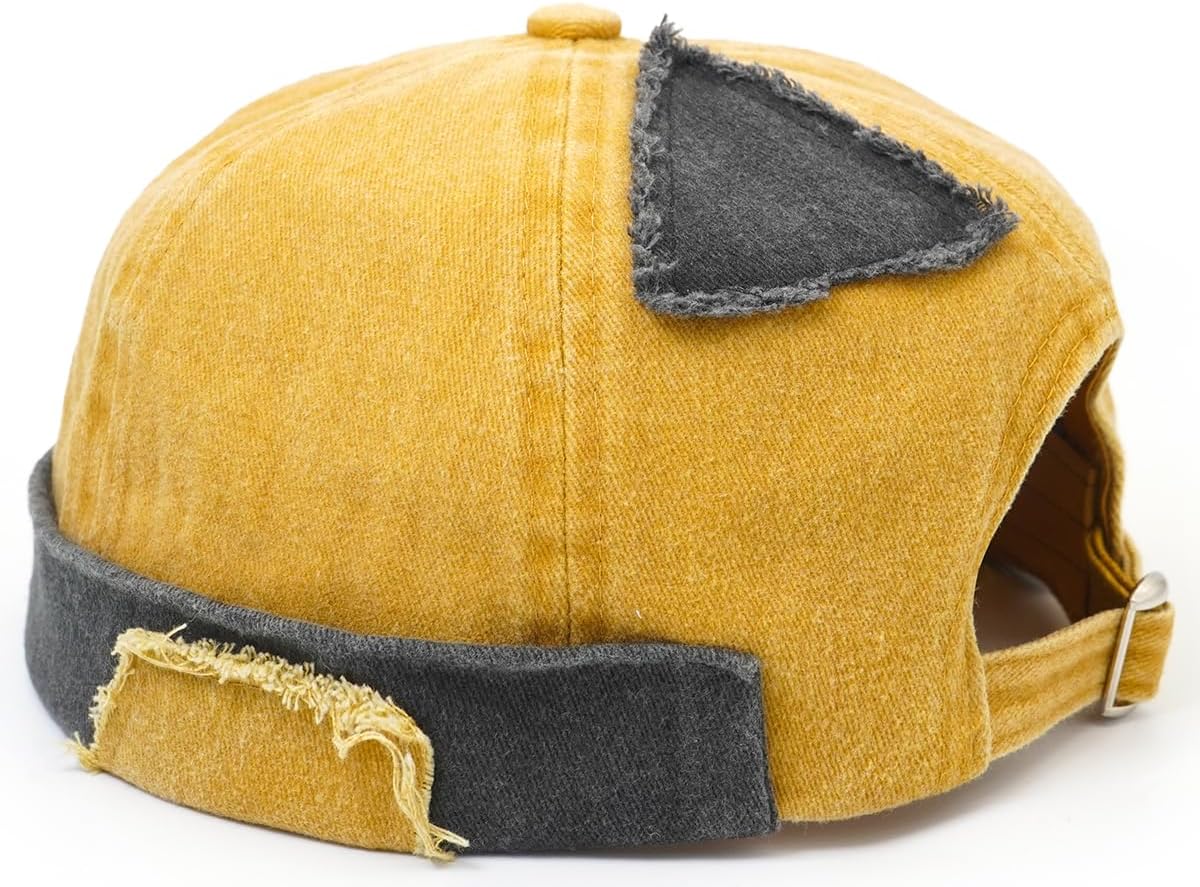 Mens Sailor Hats Brimless Denim Docker Caps Beanie - Image 7