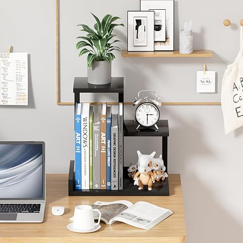 Miniatura 2 de Gannyfer Organizador de Estante de Escritorio - Estante de Escritorio de Madera, Hutch de Escritorio Independiente Decoración de Oficina, Estante de