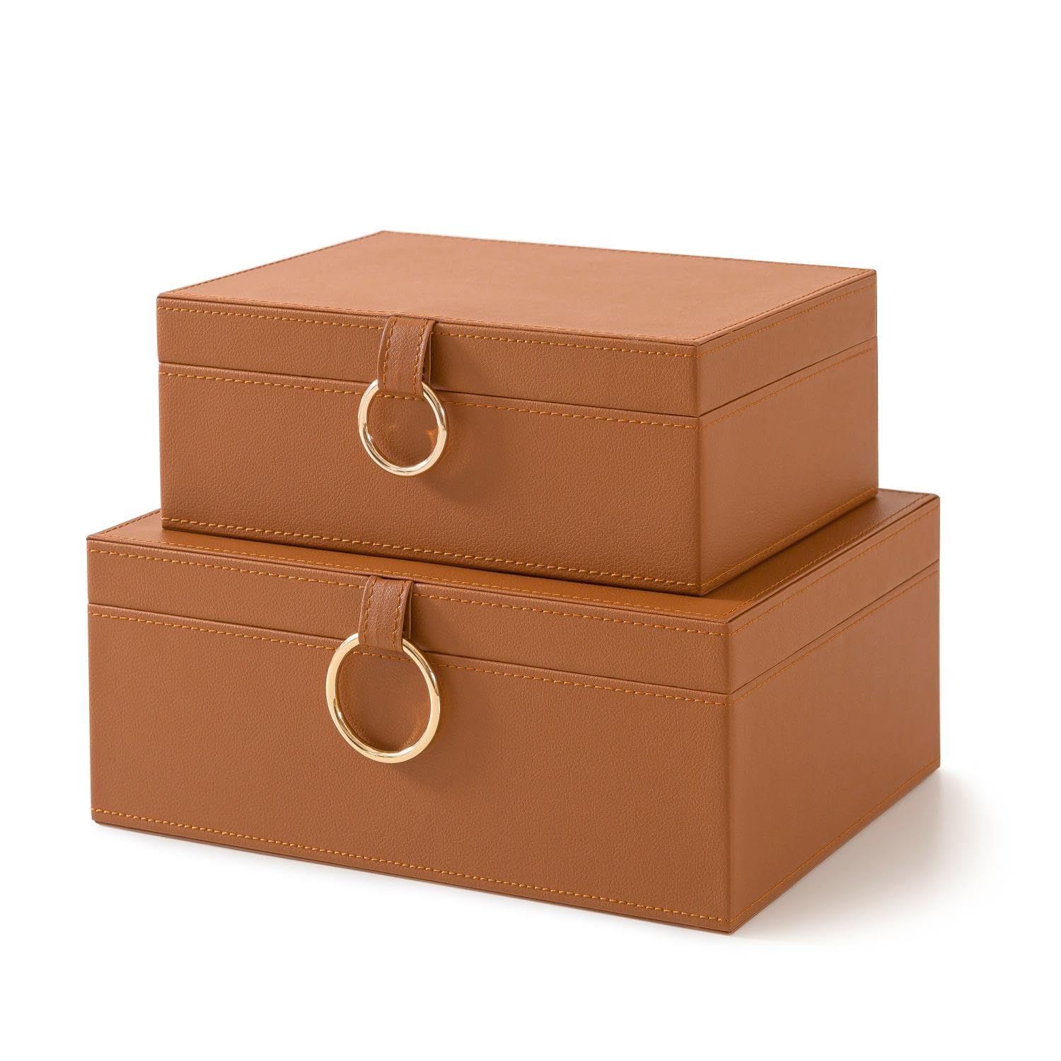 Amazon.com: Soul & Lane - Faux Leather Storage Boxes with Lids
