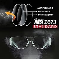 Vista 3 de SAFE HANDLER Hyline - Lentes de seguridad ANSI Z87.1, resistentes a los impactos, lentes de policarbonato irrompibles, antiarañazos
