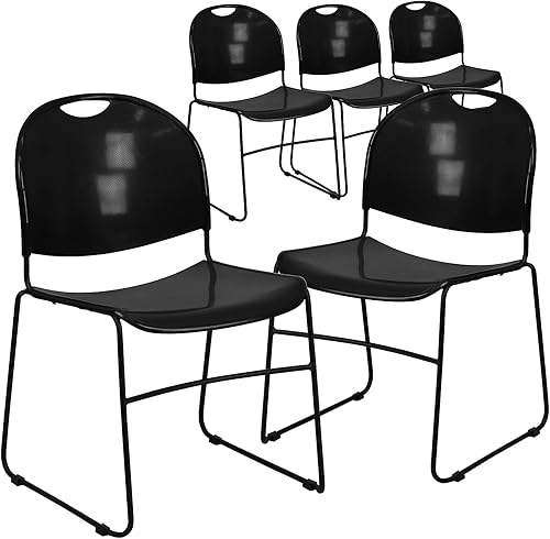 Flash Furniture Hercules Series - Sillas apilables de plástico ultracompactas para eventos o sala de espera, sillas ergonómicas con asientos