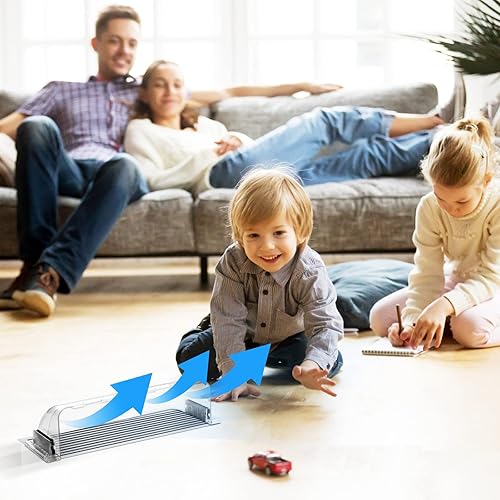 Miniatura 6 de Paquete de 2 deflectores de ventilación ajustables, deflector transparente de 9 a 15 pulgadas para registros de techo, piso, pared lateral (2)