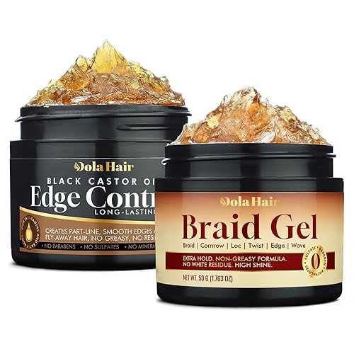 Miniatura 10 de Gel de control de bordes para cabello 4C trenzado, gel firme, cera para peinar el cabello, no grasa, sin descamación, 4.2 onzas