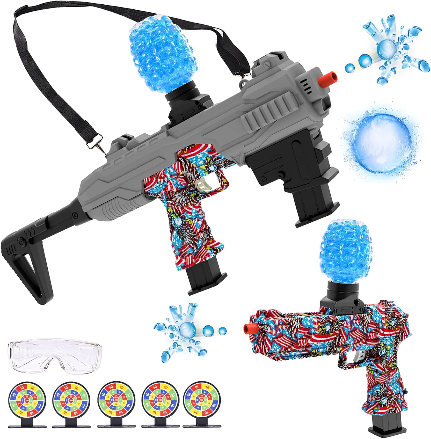 6 en 1 Gel Splat Ball Blaster automático, bola de salpicaduras Orby