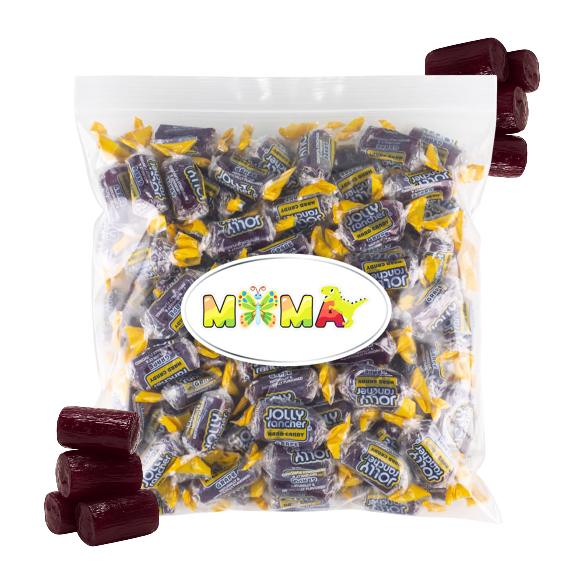 Bulk Grape Hard Candy – 1.5lbs – Repackaged by Mima Mima – Made from Jolly Rancher Candy - Gluten Free Hard Treats Individually Wrapped Bag