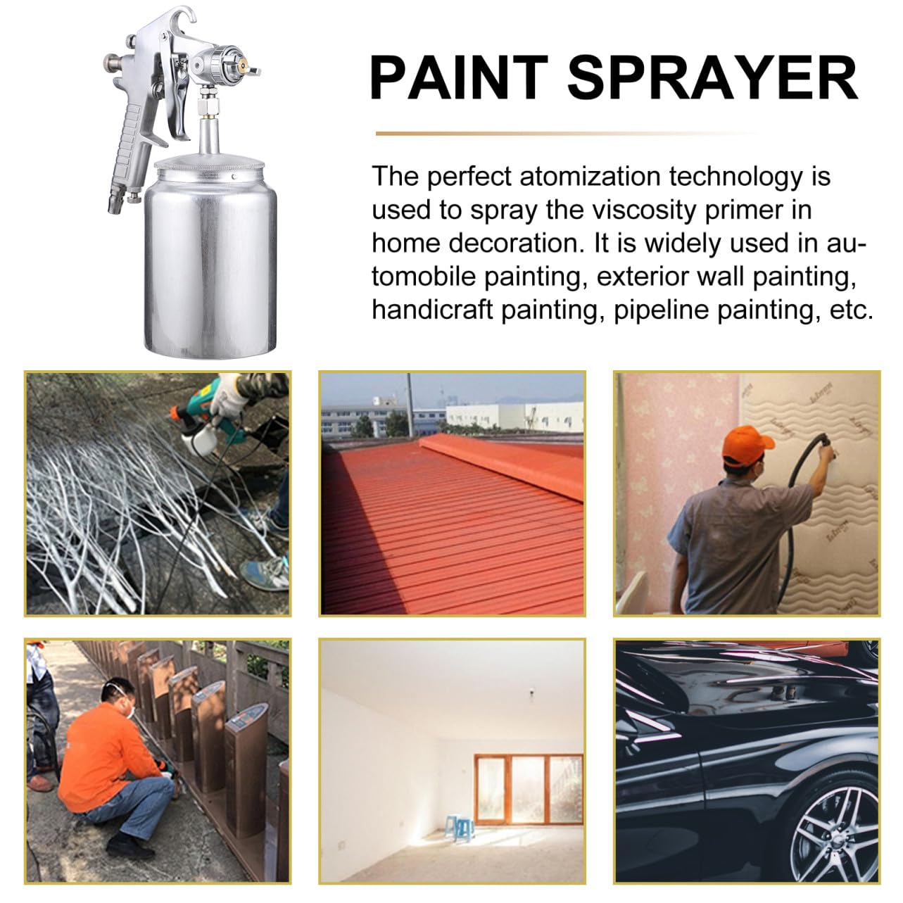 Operitacx Pulverizador De Pintura Aerosol Para Muebles 1000 Ml Herramientas De Pintura Bajo Exceso Atomización Fina