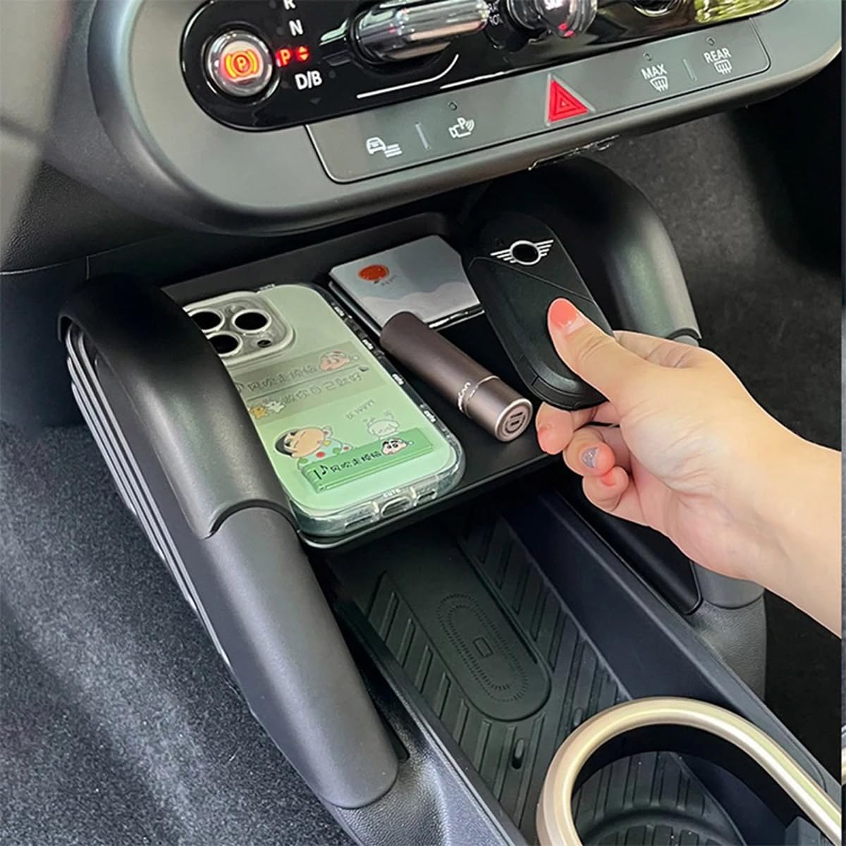 SHIFENG Para Mini Electric Cooper E SE J01 EV J05 Aceman 2025 ABS Contenedor de control central para coche, organizador automático, accesorios (2025 año MINI J01/J05)