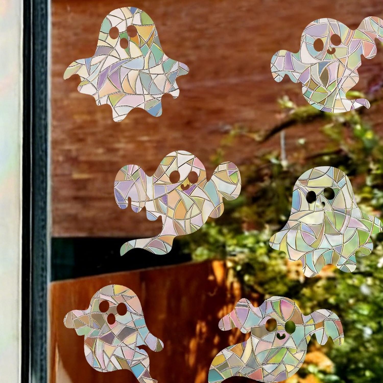 Sticker vitre Halloween arc-en-ciel pour une décoration propre et rapide