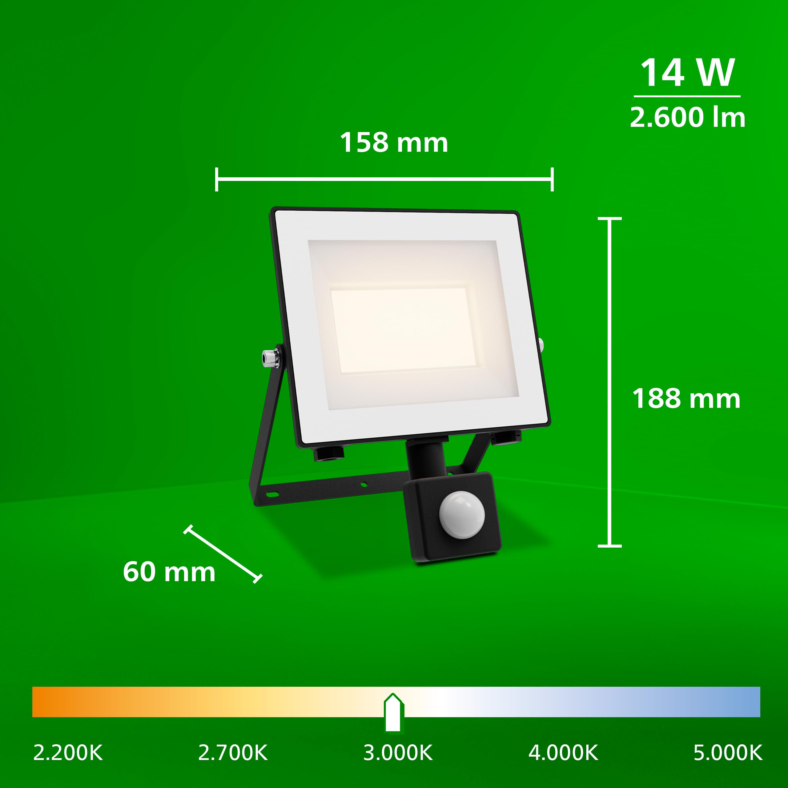 PHILIPS Lois UltraEfficient, Faretto da esterni con sensore, Antracite
