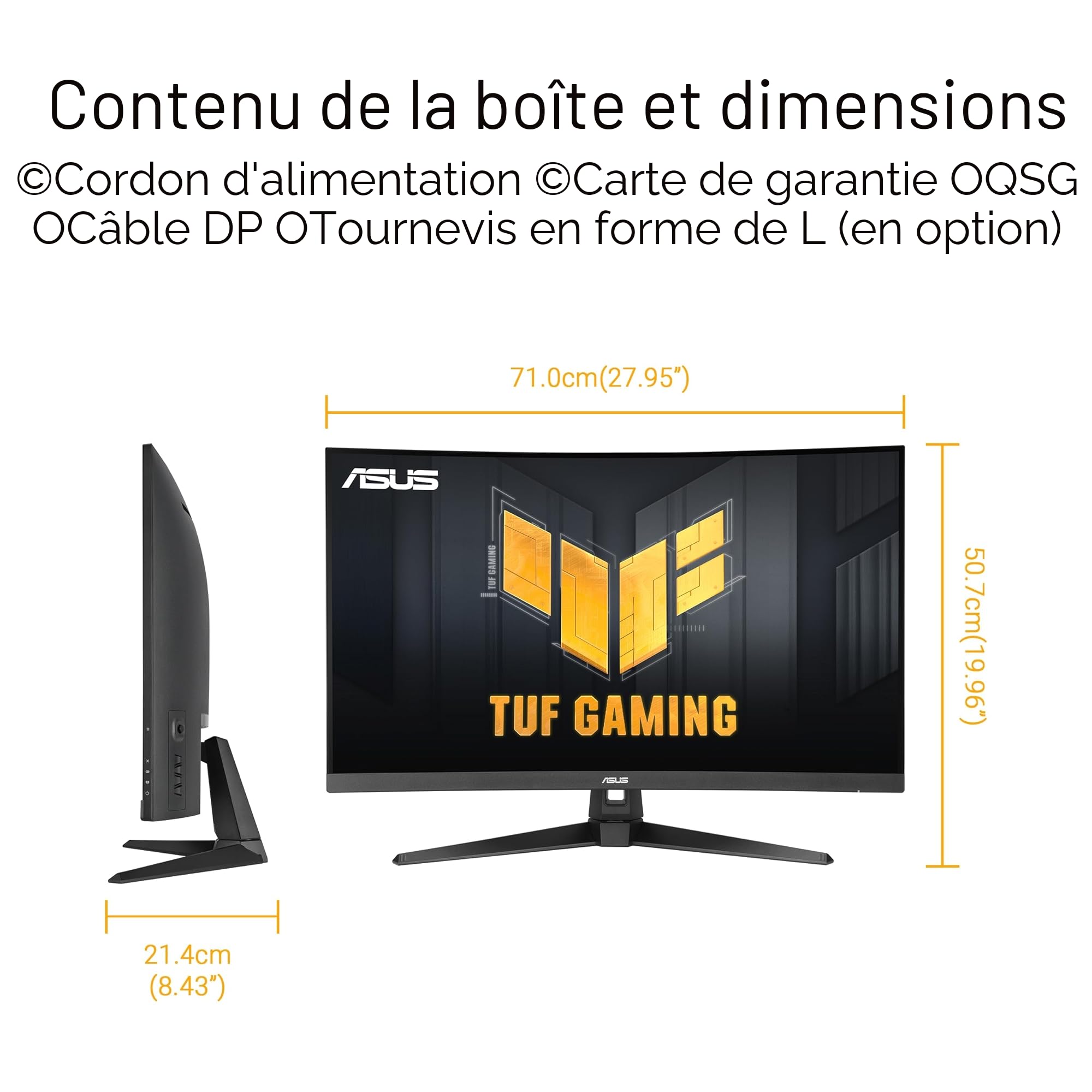 ASUS TUF Gaming VG32WQ3B 32 Pouces 1440p 180Hz Écran PC Gamer Incurvé