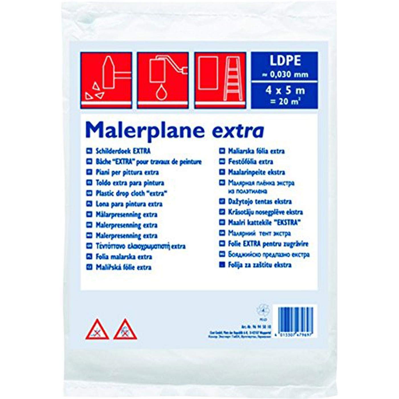 - Abdeckfolie Abdeckplane - 4X5M Transparent 30 (My) 4M X 5M