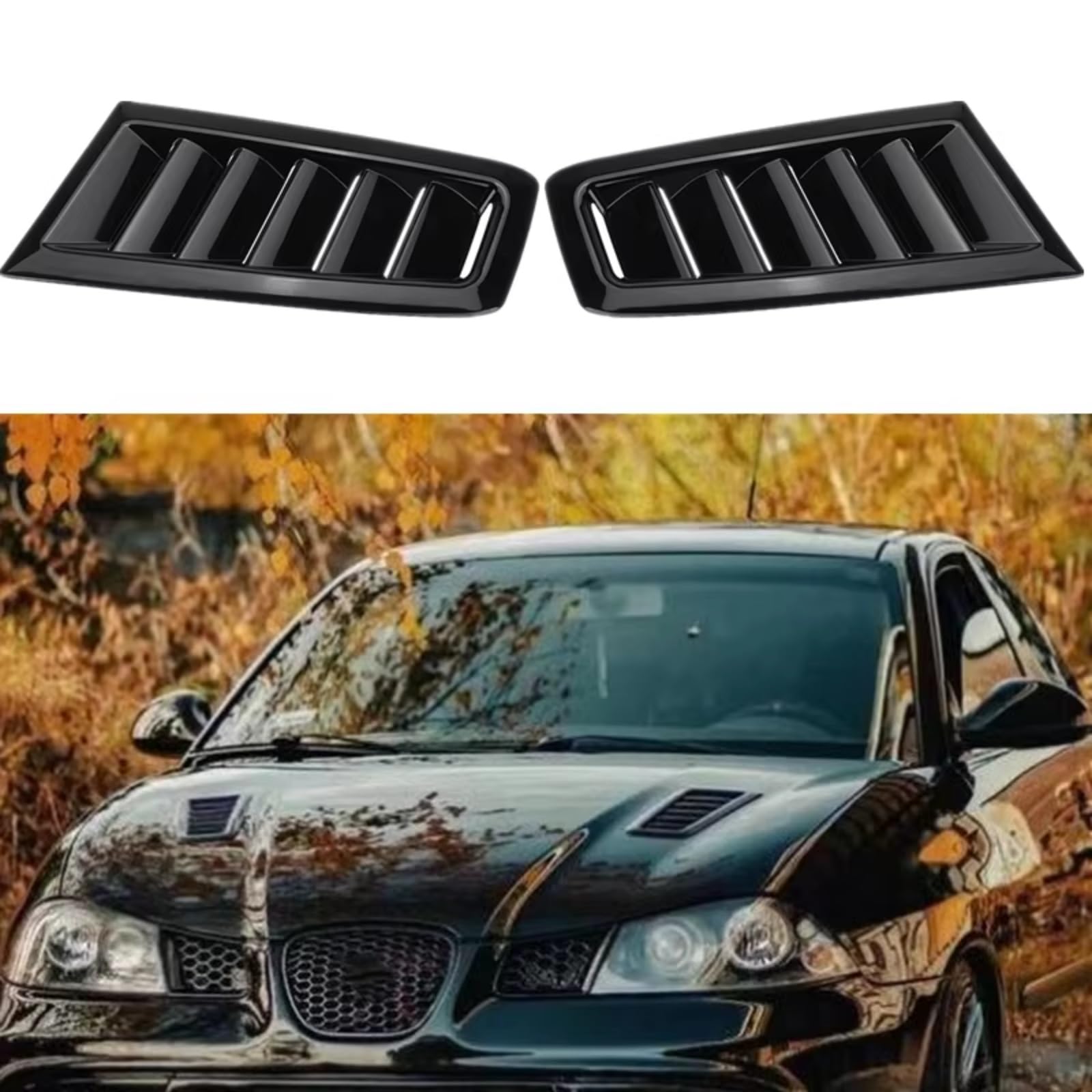 Kompatibel Mit Seat Für Leon MK2 1P Motorhaubenentlüftung Lufteinlassabdeckung Autoteile Zubehör Modifikation Ersatz Lüftungsgitter Haube(Carbon Look)