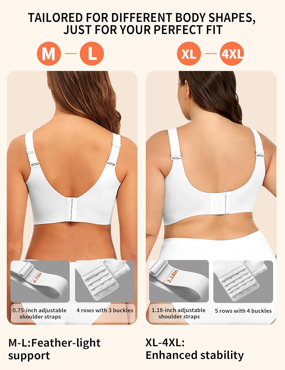 PoseFree Womens Seamless Wireless Supportive Bra Push Up Comfort Soft No Underwire Full Coverage T-Shirt Bra