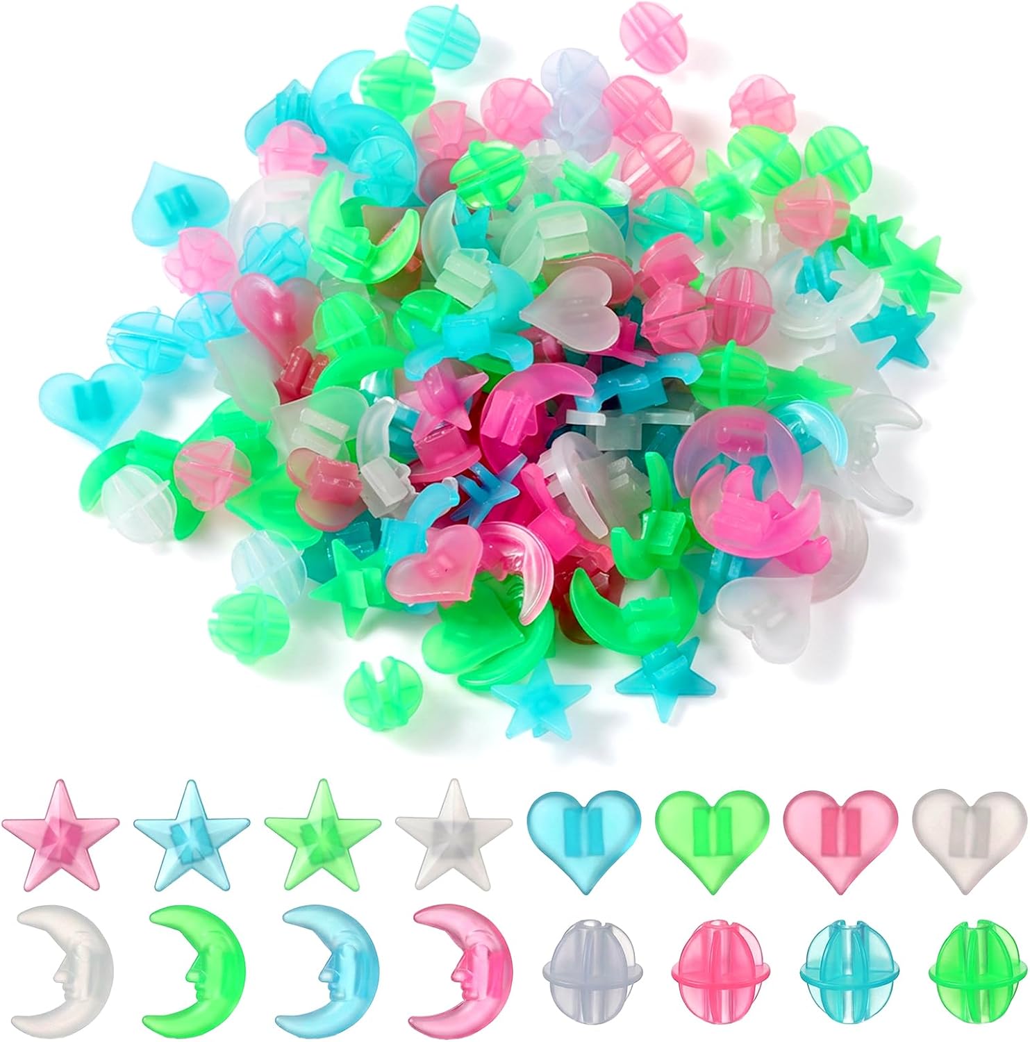 144 Pcs Glow in the Dark Bike Spoke Beads, Bike Spoke Decorations
