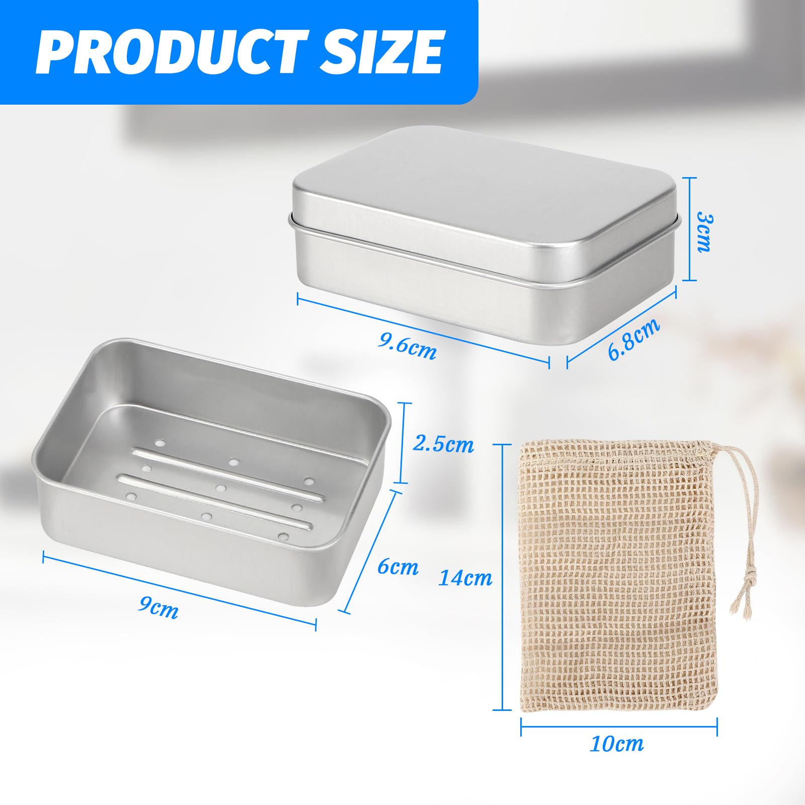 Portasapone In Alluminio - Set Da 3 Con Scolacqua, Antiruggine, Per Casa E Viaggio