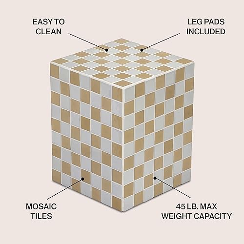 Miniatura 4 de JONATHAN Y END2000I Callista - Mesa auxiliar rectangular de cerámica bohemia moderna de 18 pulgadas, mesa auxiliar, mesa auxiliar para sala de