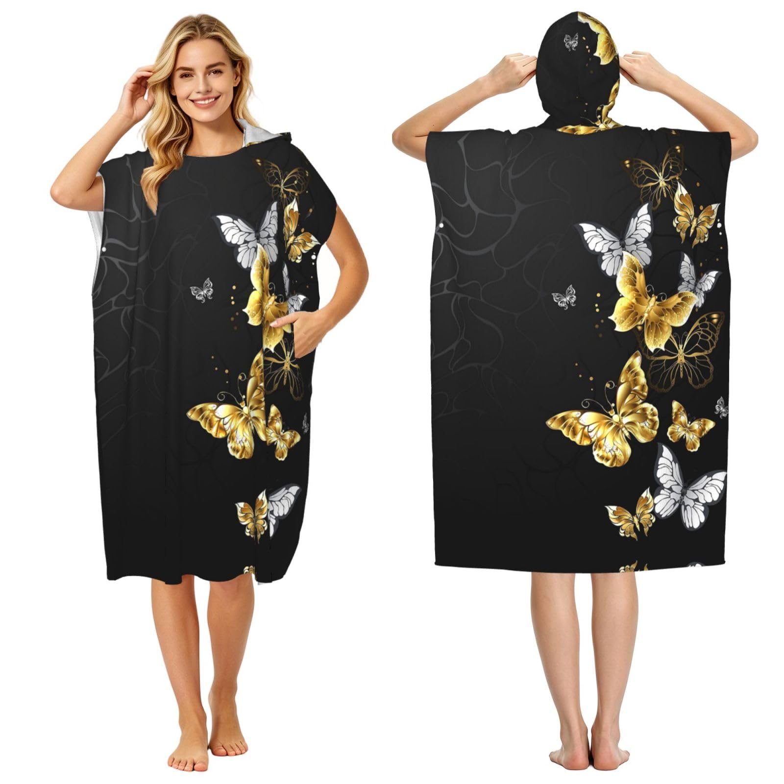 Poncho bain adulte microfibre pour se changer facilement