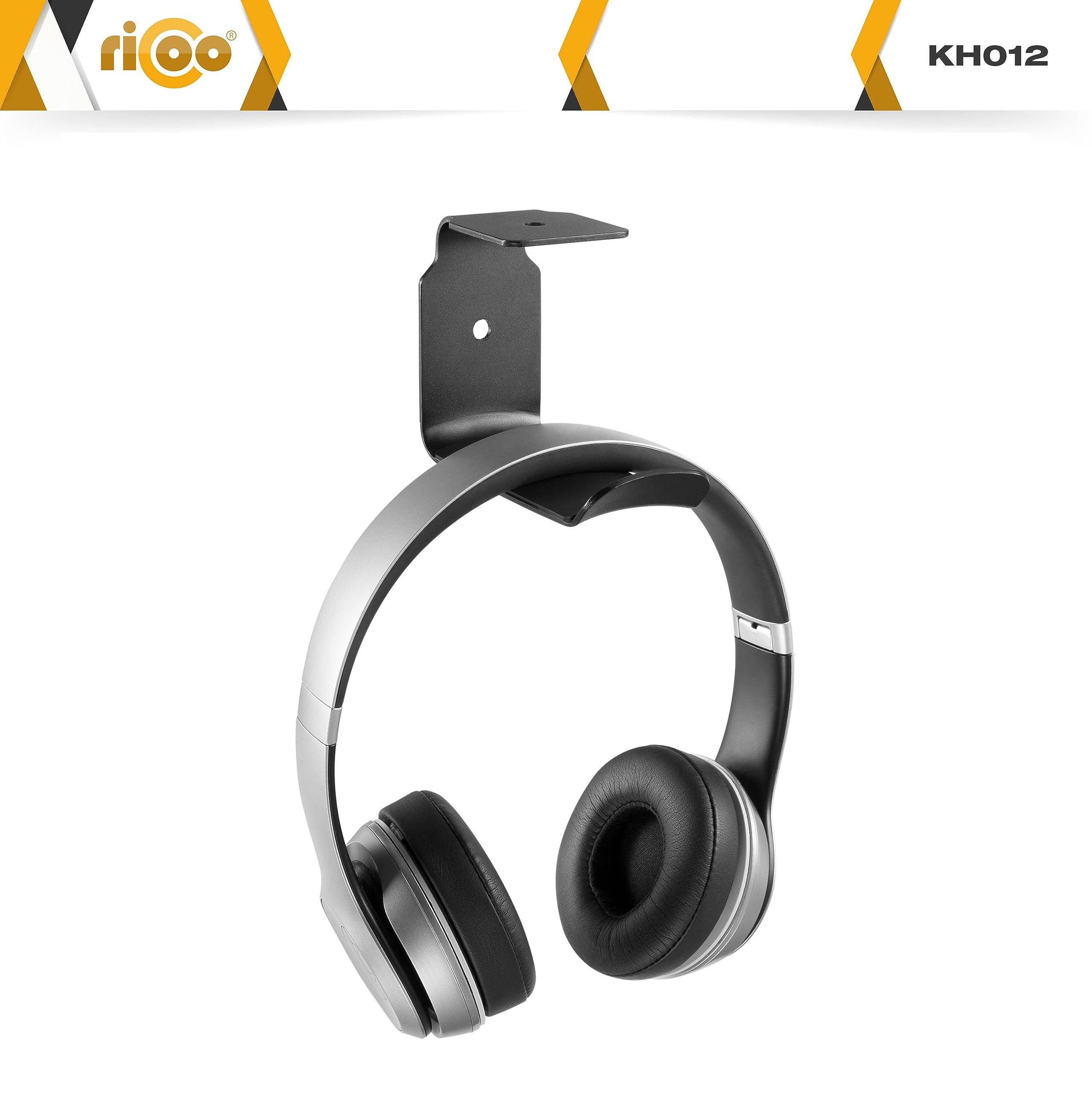 RICOO Premium Headphone Holder, KH012 Model, Sturdy Steel Headset Holder Desk with Unique Design - Image 2