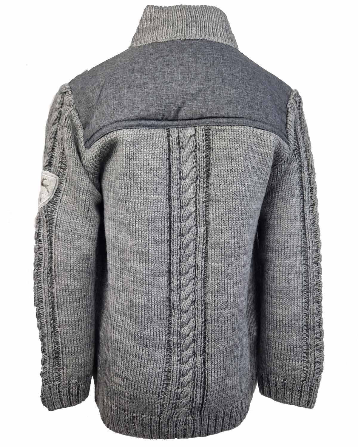 Maddox Jungen Strickjacke Altwil mit Zopfmuster | Grau