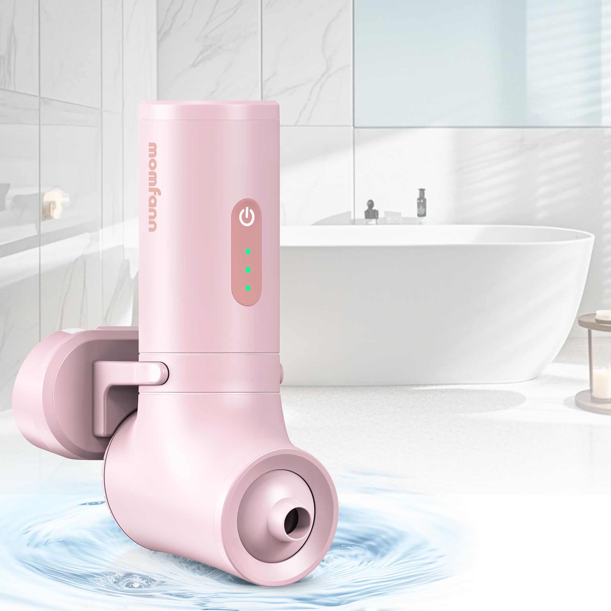 Bath Jet Spa, Cordless Portable Bathtub Accessories with 3-Level Adjustable Speed, Bubble Maker/Bath Jet Mode, Bathtub Jets for Home Spa, Relaxing (Light Pink)