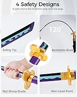 Vista 43 de Cold Blade Toy Sword - 41 inches Toy Katana Replica with Holster Belt and Display Stand - Sword with Authentic Design Shusui