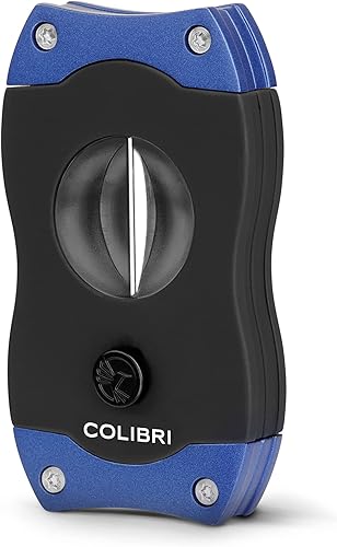 Colibri Cortador de puros de corte en V de alta calidad, hoja ergonómica de acero inoxidable con resorte, ideal para hasta 60 + calibre de anillo,