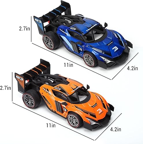 Miniatura 4 de Plusheddy Paquete de 2 autos de deriva a control remoto con rociador y luz niebla antiniebla autos de carreras de alta velocidad 24GHZ 4WD vehículo