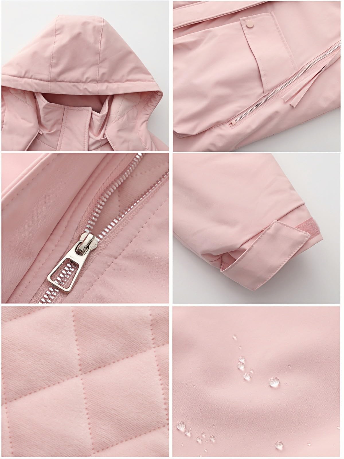 Generisch Outdoorjacke Damen Wasserdicht 2026 Leichte Anorakjacke Für Damen, Winddicht, Wasserabweisend, Langer Mantel Strapazierfähig Mit Kapuze Arbeit Regenschutz Jacke