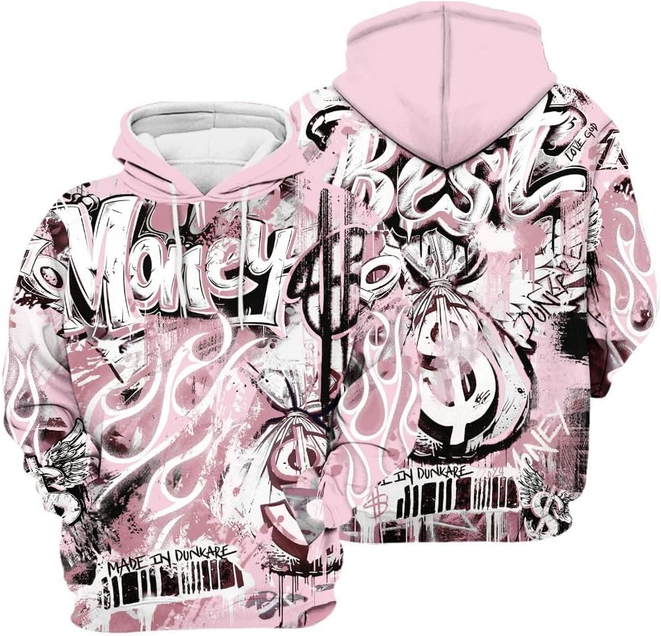 Dunkare Orchid 4s Streetwear 3D Hoodie, Go with Orchid 4s Streetwear 3D Hoodie, The Best Money All Over Print Unisex Hoodie