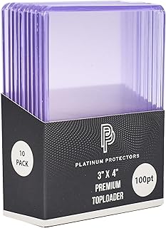 Platinum Protectors 100pt Toploaders Trading Card Protectors (20-Count) - Clear Hard Plastic Top Loader Sleeves for Autos, Refractors, etc