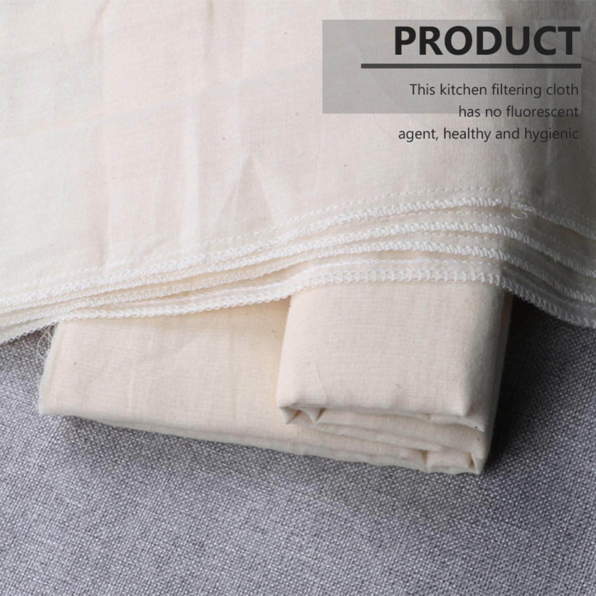 GANAZONO Cotton Cloth Kitchen Tofu Filter Cloth with Oil Stain Removal and No Fluorescent Agent Beige Soybean Milk Filtering Gauze for Food Straining
