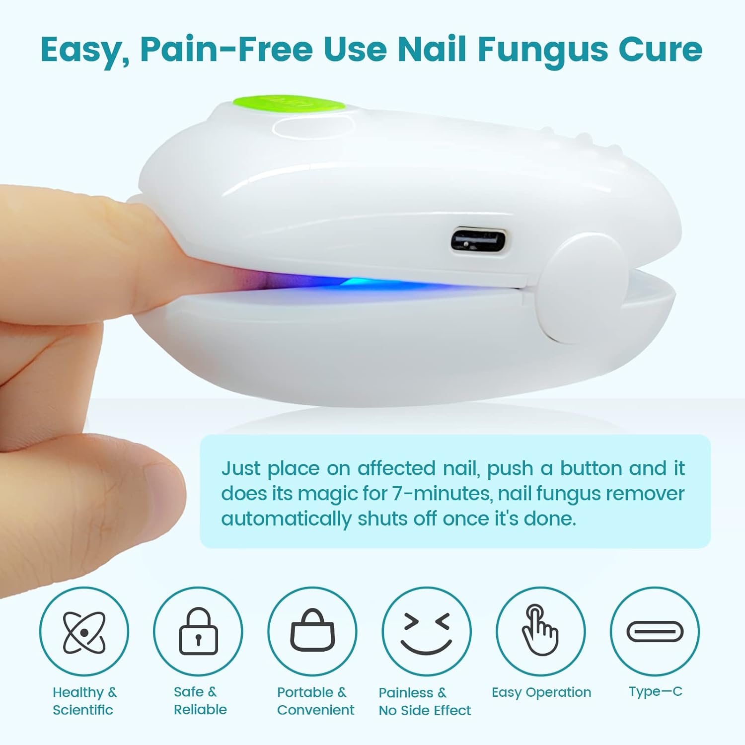 Nail Fungus Cleaning LaserDevice for Onychomycosis, Revolutionary Home Use Nail-fungus Remover, Upgraded Highly Effective Rechargeable Nail Fungus Treatment Device, Improving the Health of Unsightly Nails for Fingernails and Toenails (Upgrade Version) : Health & Household