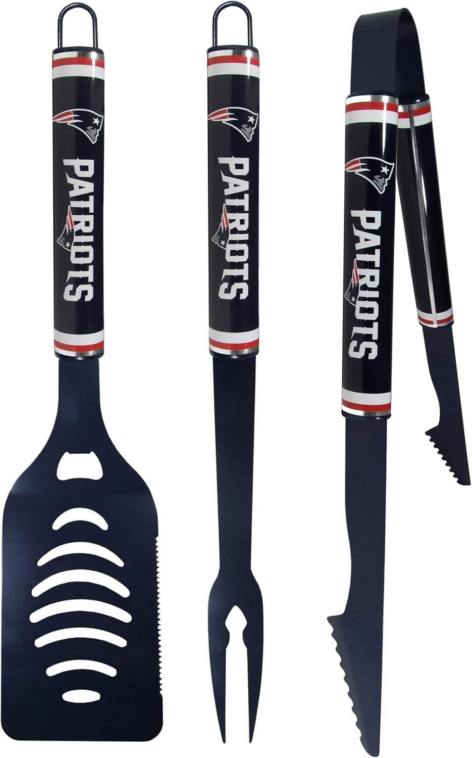 Siskiyou Sports NFL New England Patriots 3 pc Color BBQ Tools, One Size, Team Colors