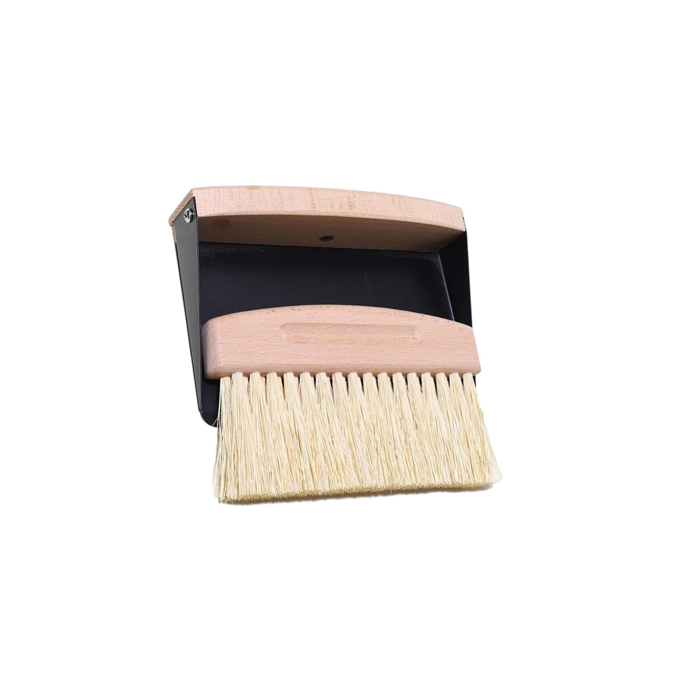 Zanthicia Mini Broom Dustpan Set For Desktop Dust Cleanup Handy Solution For Craft Classes And Household Needs And Crevices In Window Sills And Furniture. , black sisal bristles , 15.5x10.5x4cm