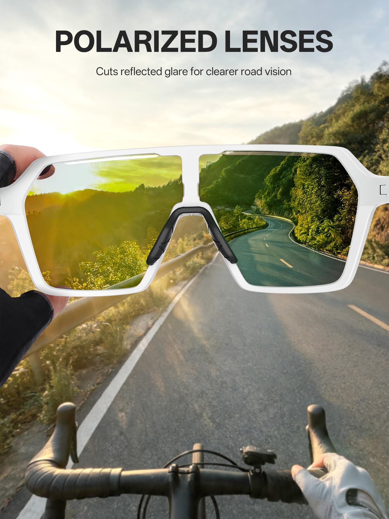 KAPVOE Fahrradbrille Herren Damen Polarisiert Sport Radfahren Sonnenbrille Baseball MTB Radbrille Rennrad Radsport