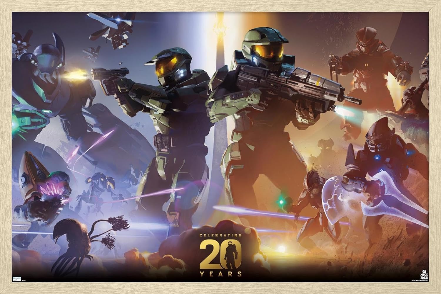 Halo - 20 Years Wall Poster, 34L" x 22.4W", Black Framed Version