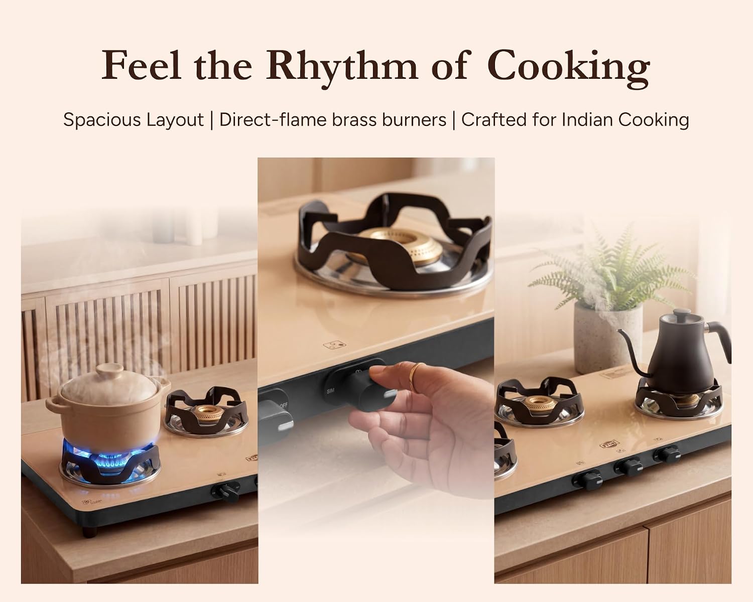 Jyoti Urban Mocha 3-Burner Gas Stove