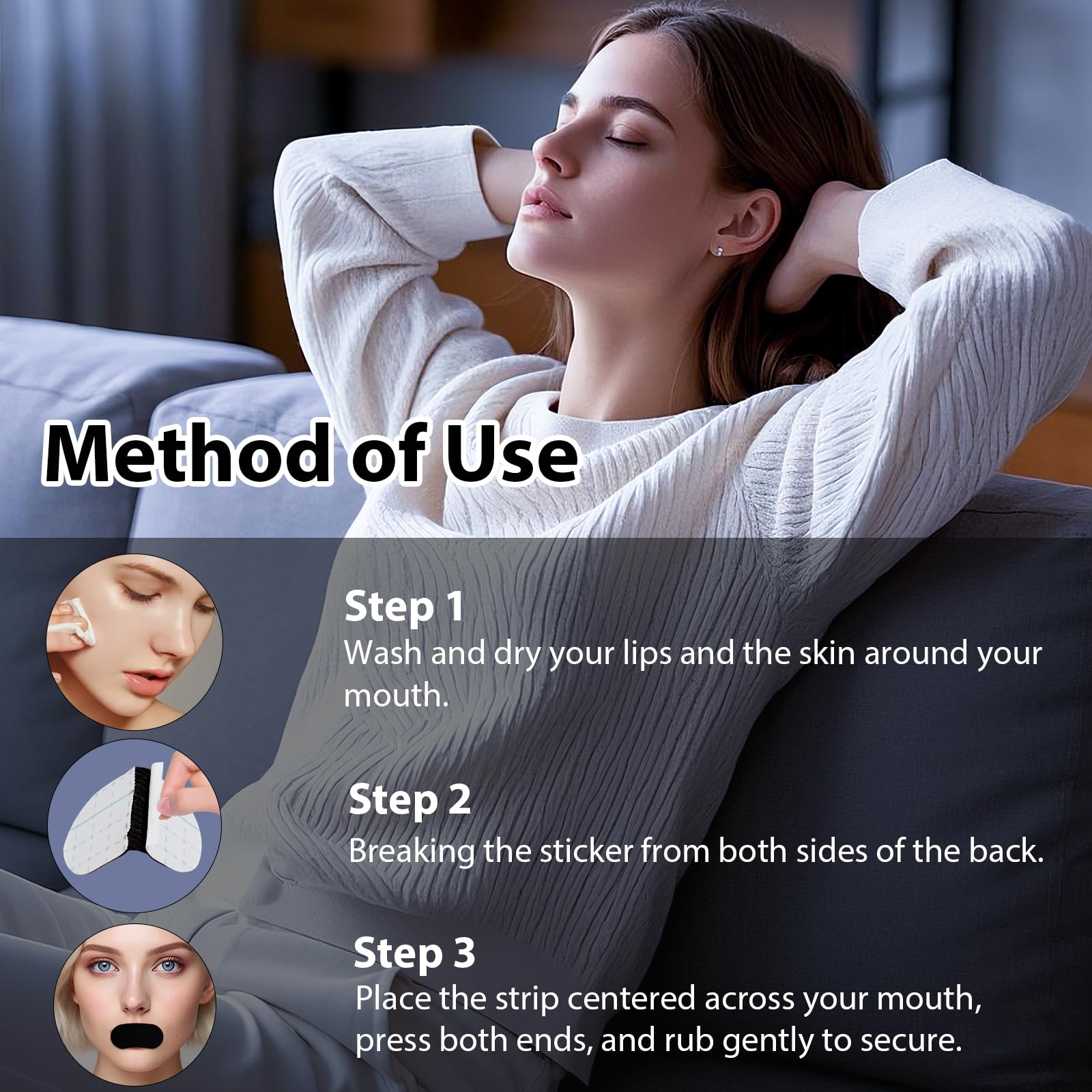 Cerotti Bocca per Dormire 90 Pezzi, Mouth Tape for Sleeping, Aiuta a Smettere di Russare e Sviluppa Abitudini di Respirazione Nasale, Miglioramento del Sonno