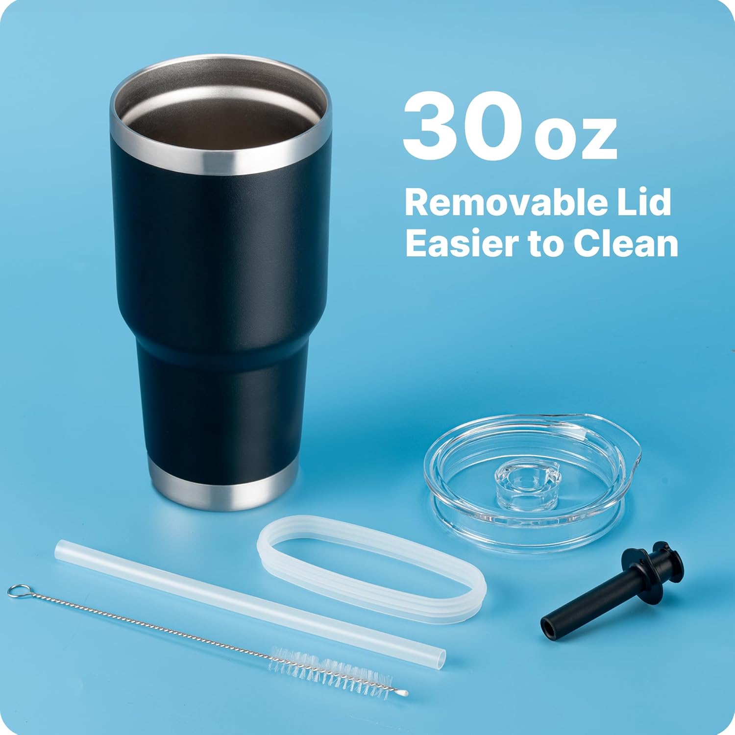 30 oz Tumbler Lid with Straw for YETI, Replacement Lid for YETI Rambler 26 oz Cup, 30 oz Tumbler, 35 oz Straw Mug, BPA Free Lids(Orange)