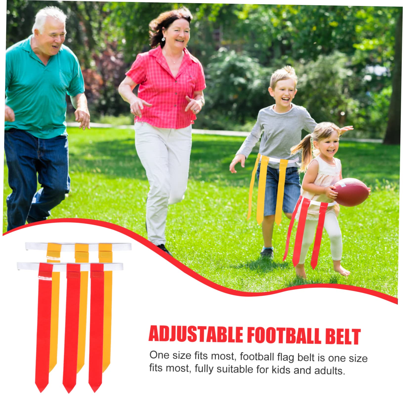 Abaodam Ceinture de Football avec Drapeaux Réglable pour Rugby Jeu Extérieur et Entraînement Ensemble Complet Ceintures Drapeaux et Jaunes pour Match et Loisirs