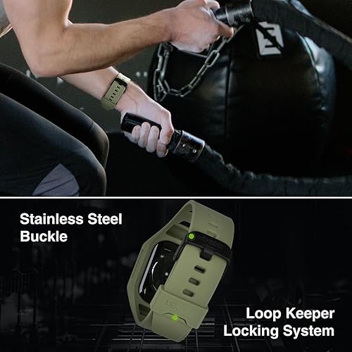 Vista 5 de Nereides Compatible con Apple Watch Band de 1.772 pulgadas, 1.732 pulgadas, para iWatch Band Series 9/8/7/6/5/4/SE/SE2, carcasa resistente con Verde